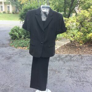 Tahari  White dot Strips on Blue Jacket-Pant 2pc Suit